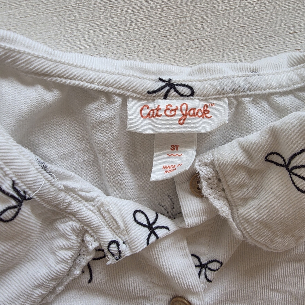 Cat & Jack White Dress with Black Bow Print - Picture 4 of 4